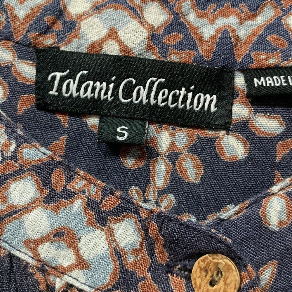 Tolani Collection Button Downnavy And Brown Top S… - image 3